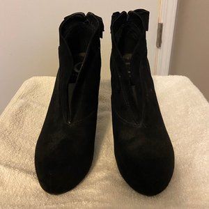 Black Suede Heeled Booties